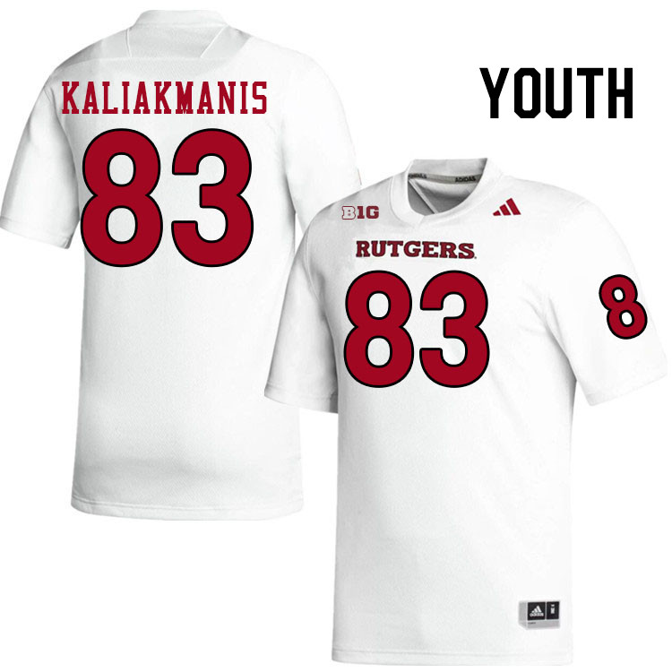 Youth #83 Dino Kaliakmanis Rutgers Scarlet Knights 2024 College Football Jerseys Stitched-White